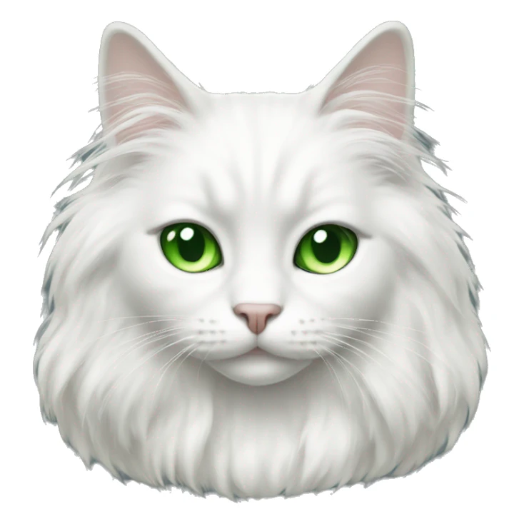 long haired white cat with green eyes sticker