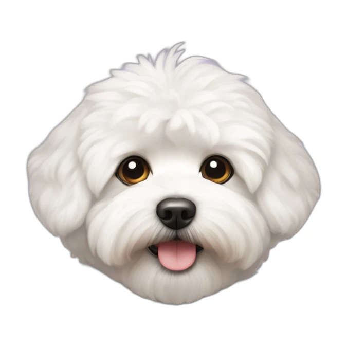 white fluffy male maltipoo sticker