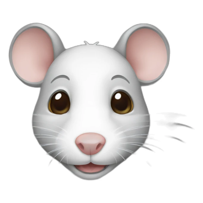 Grey and white rat sticker