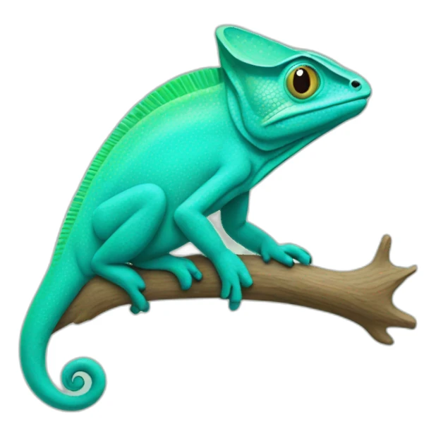 a turquoise cameleon  sticker