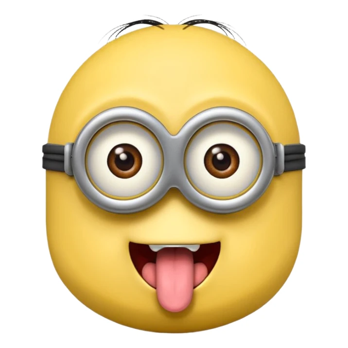 minion sticking its tongue out sticker