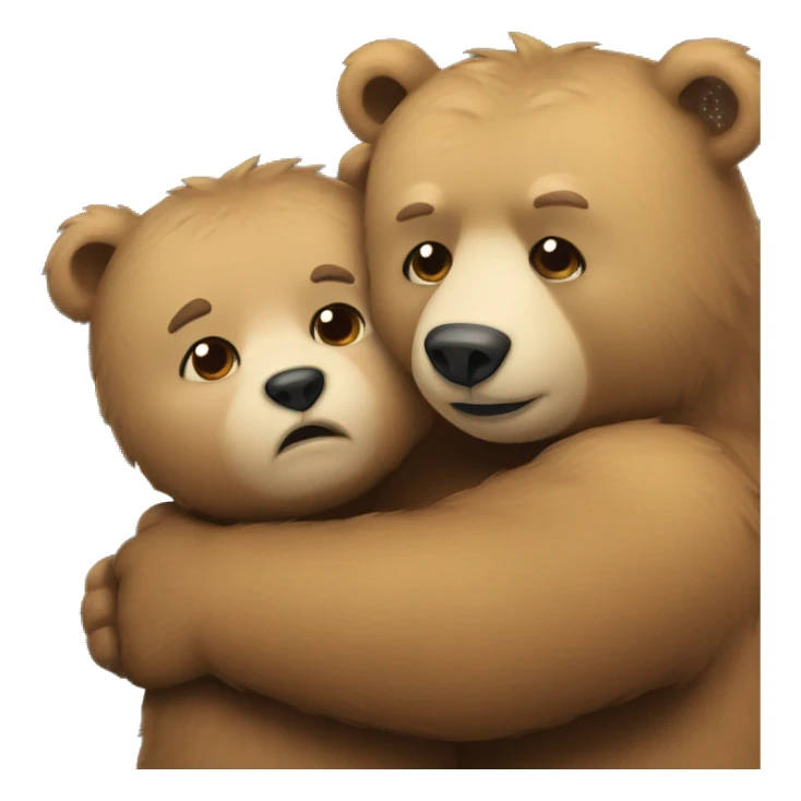 Bears hugging eachother with abheart sticker