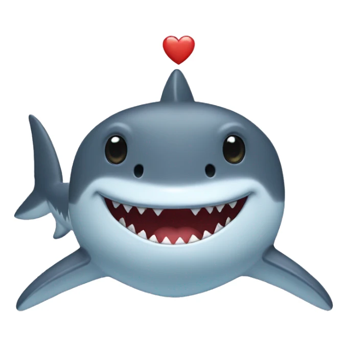 shark with a heart hat sticker