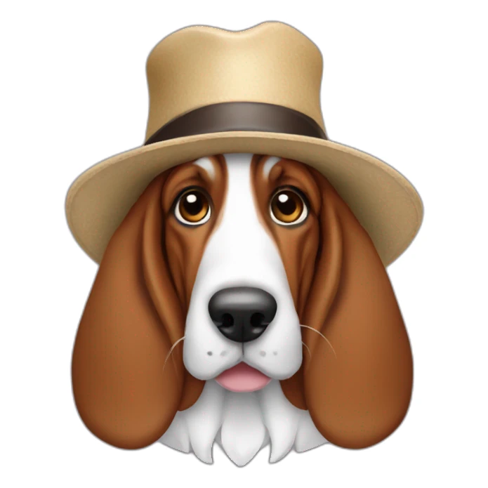 basset hound in hat sticker