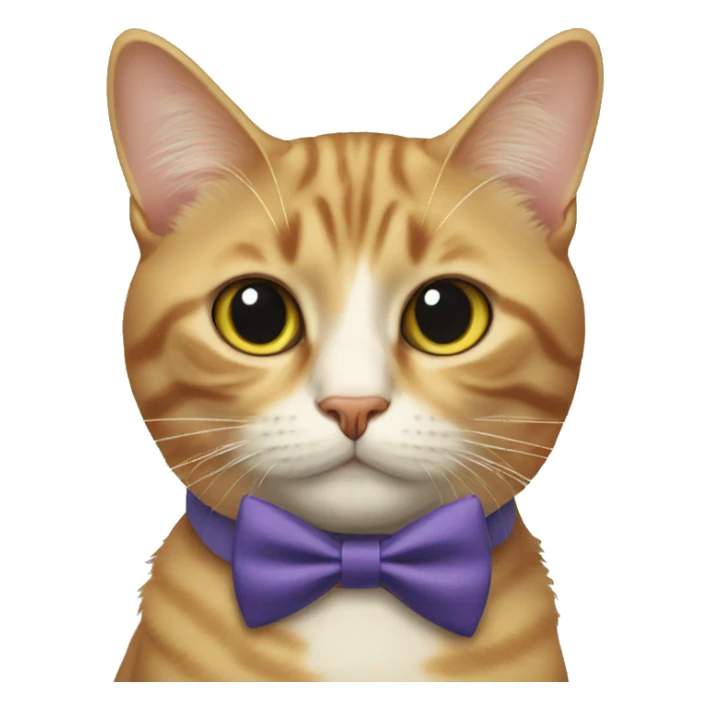 Cat wearing a bow tie sticker
