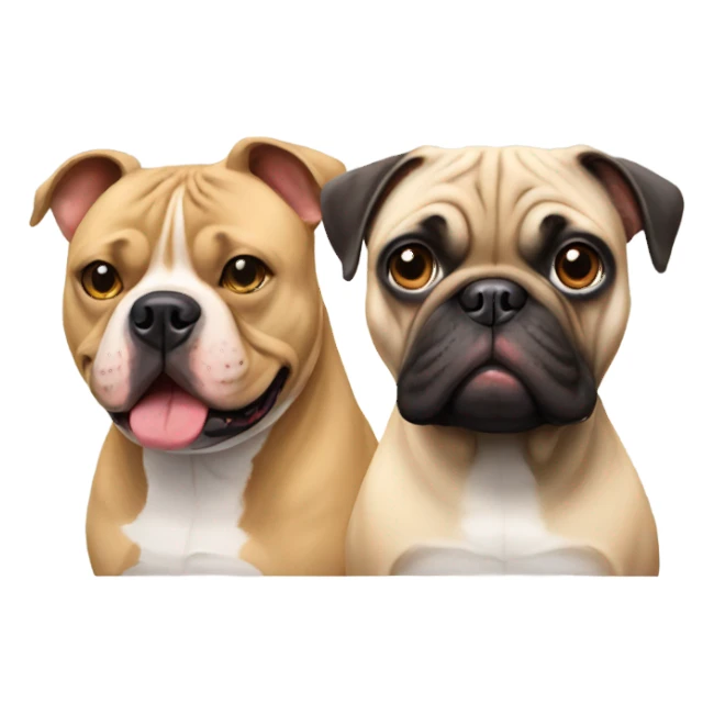 Pitbull and pug  sticker