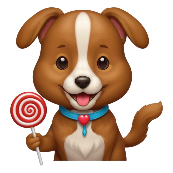 Dog holding a lollipop  sticker