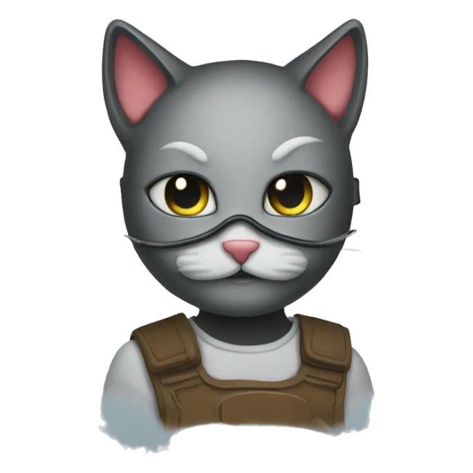 kitty with gask mask sticker
