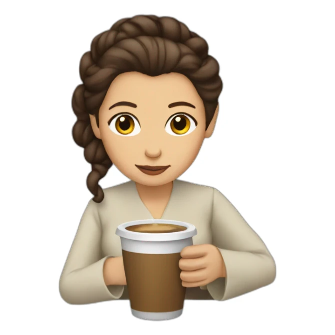 Leia drink coffee sticker