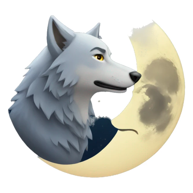Moon with wolf  sticker