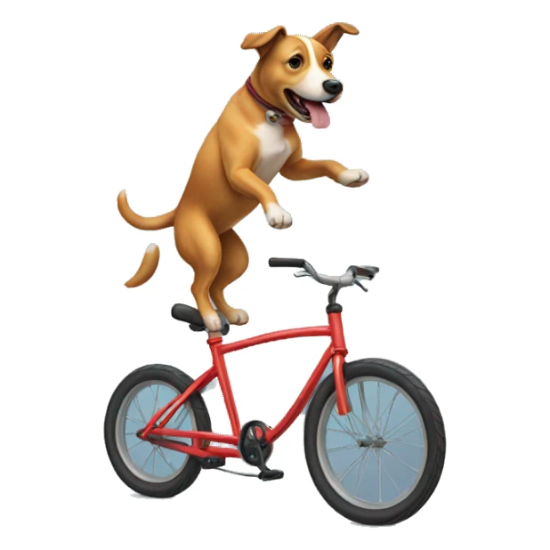 dog riding a unicycle sticker