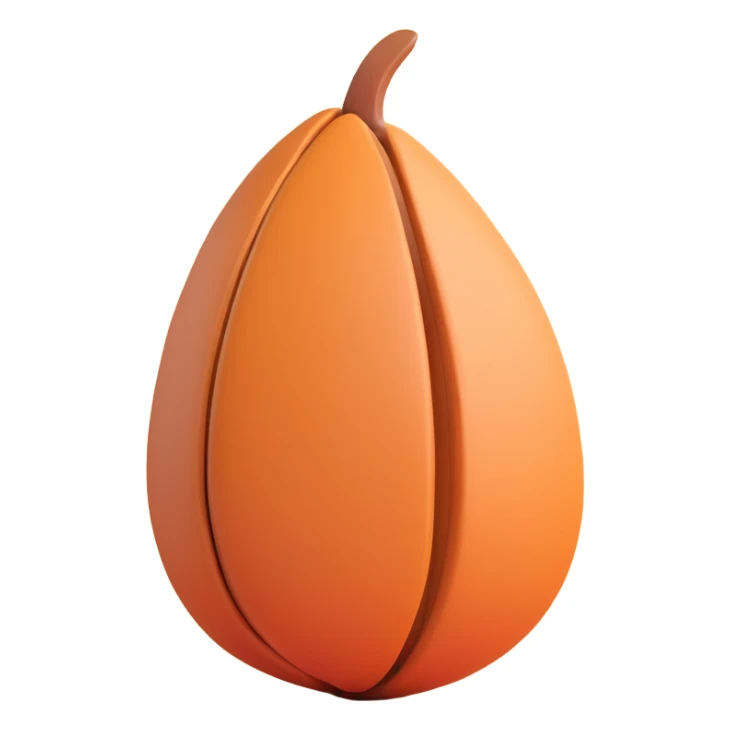 large almond without shell, realistic sticker