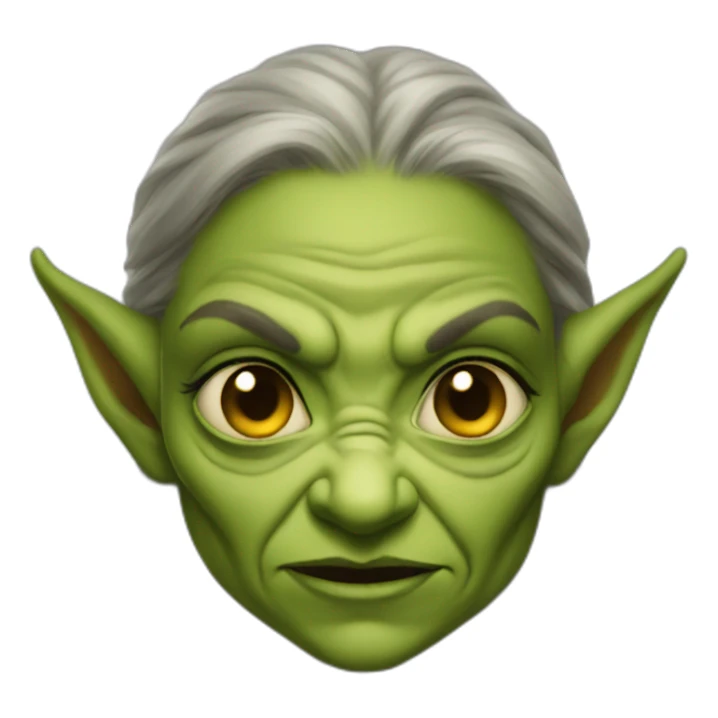female goblin wrinkles evil sticker
