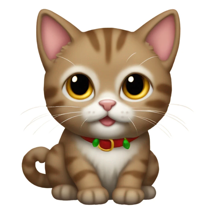 Brown oyster colored kitten that pulls Santas sleigh sticker