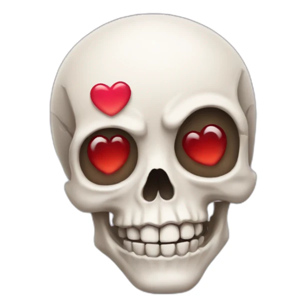 skull with heart eyes sticker