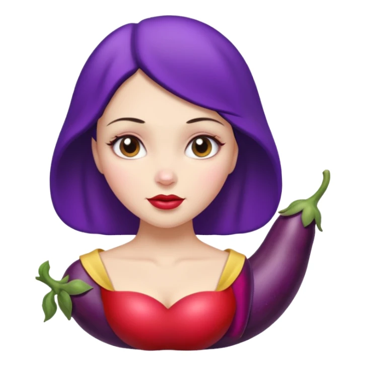 Snow white with eggplant sticker