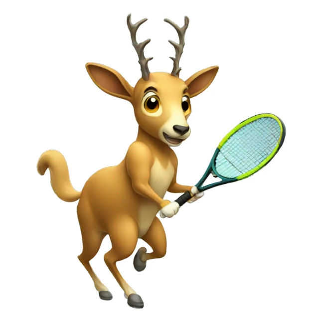 Chamois playing tennis sticker