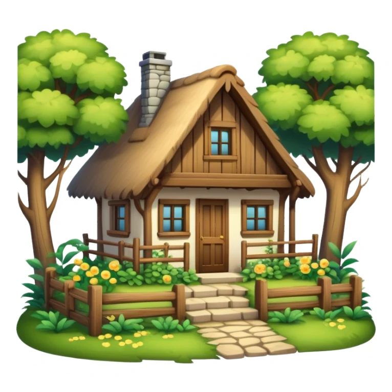 cottage in woods sticker