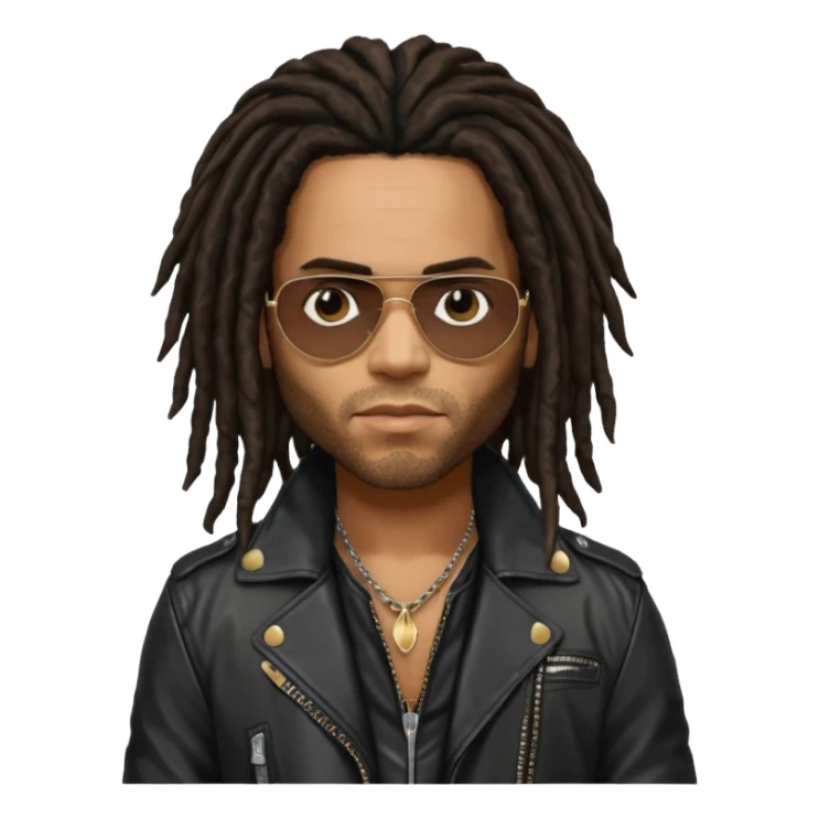 Lenny Kravitz with dark brown long dreadlocks sticker