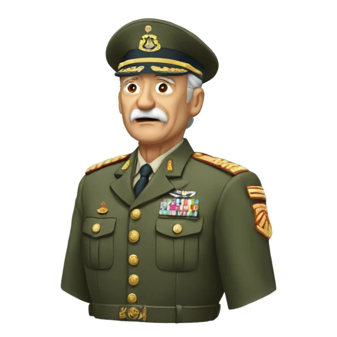 anciano militar llorando sticker