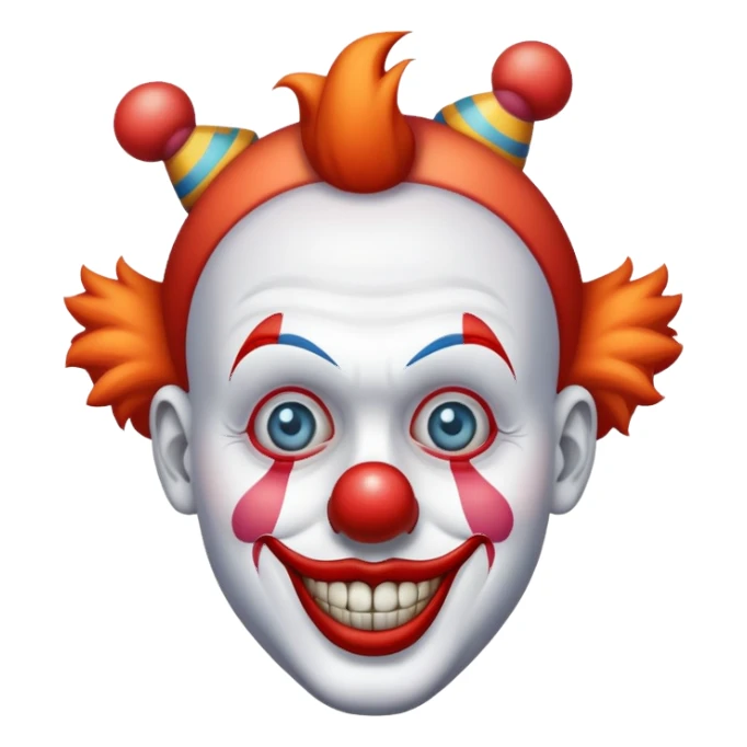 a clown with a meh face  sticker