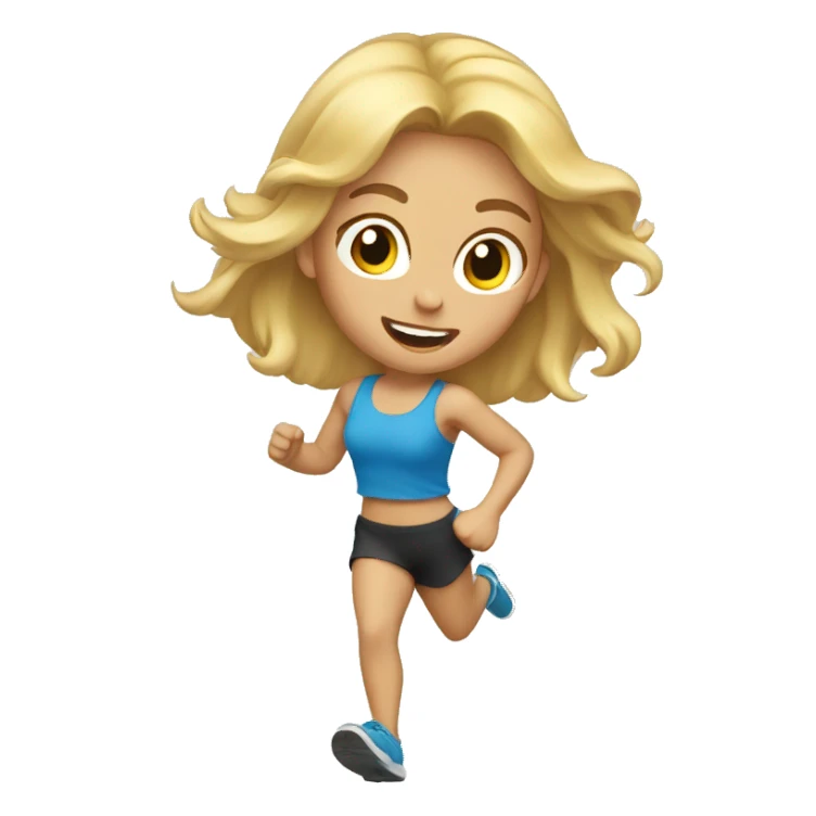 A blonde girl running sticker