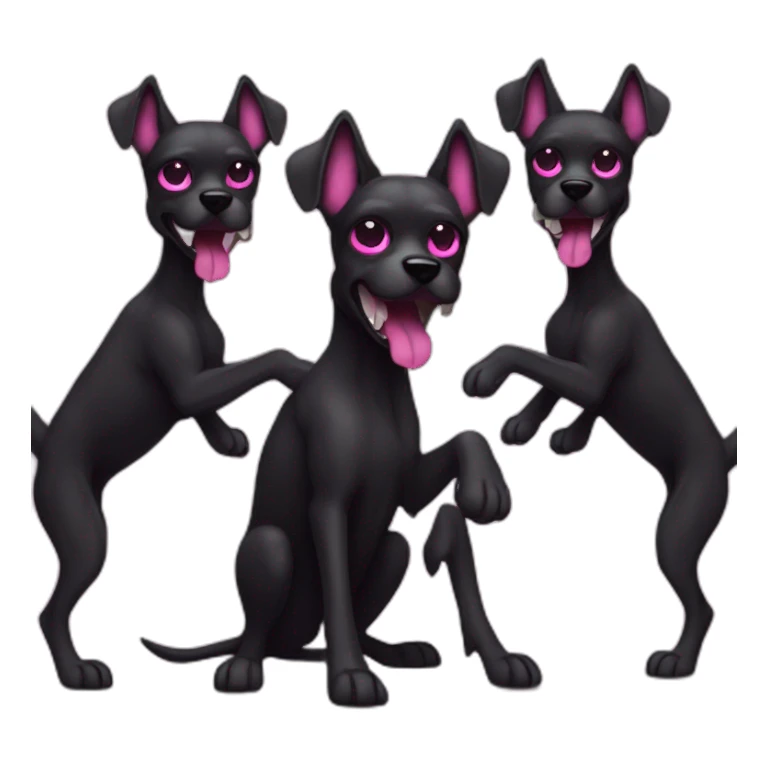 Evil three headed dog black and pink sticker