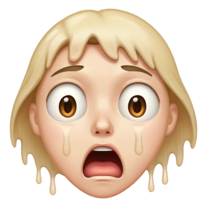 shocked face with sweat dripping, expressive and clear sticker