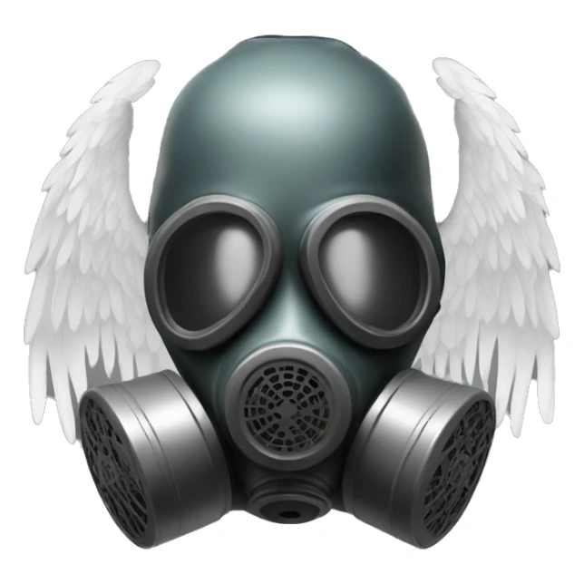 Gasmask with Angel wings. sticker