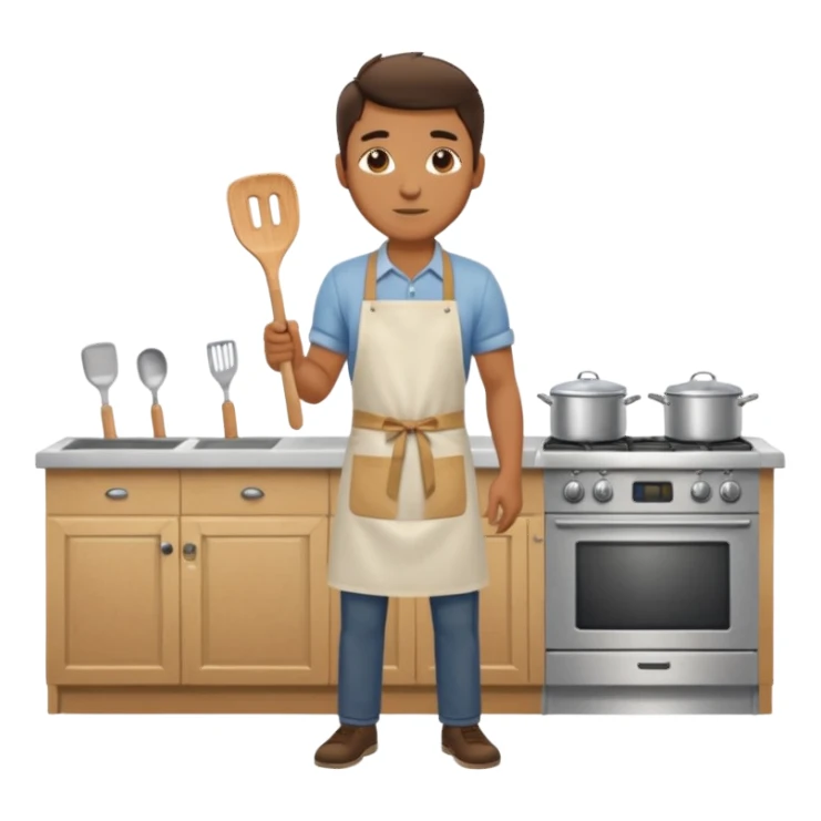 man cooking in a kitchen full body sticker