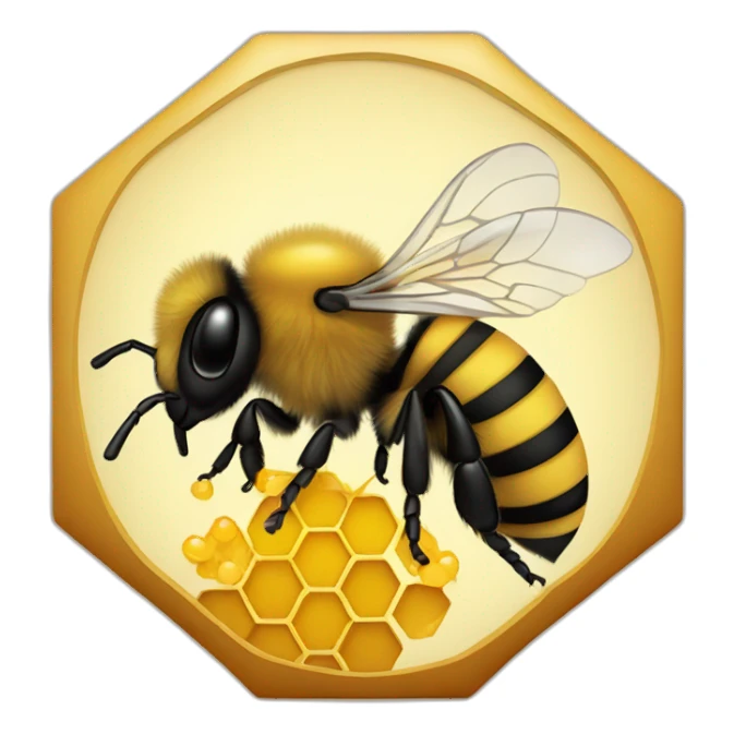 Tattoo style bee on hive sticker