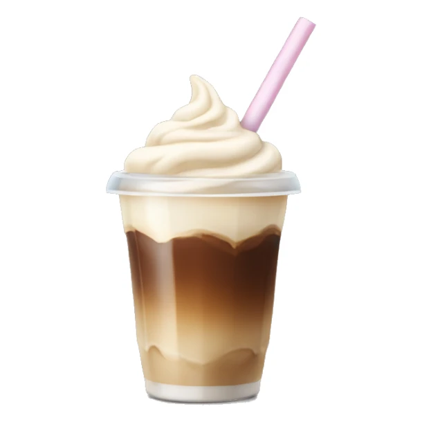 ice coffee with cream and straw  sticker
