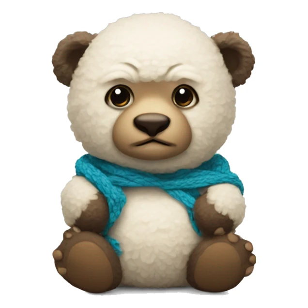 Oso bebe con lana de bola  sticker