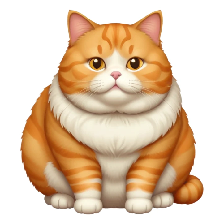 fat obese cat sticker