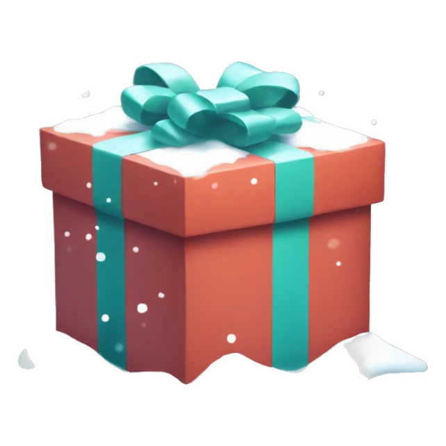 gift box with snow sticker