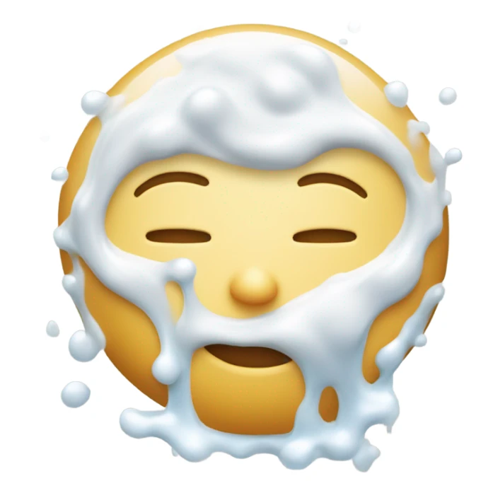 Face covered in milk liquid sticker