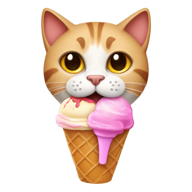 Cat with ice cream  sticker