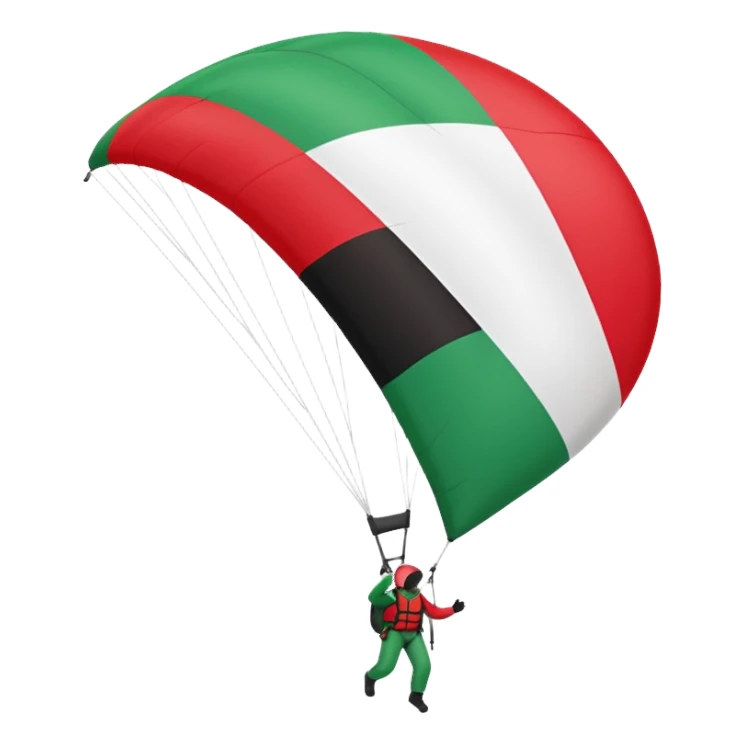 a palestinian flag with a paraglider sticker
