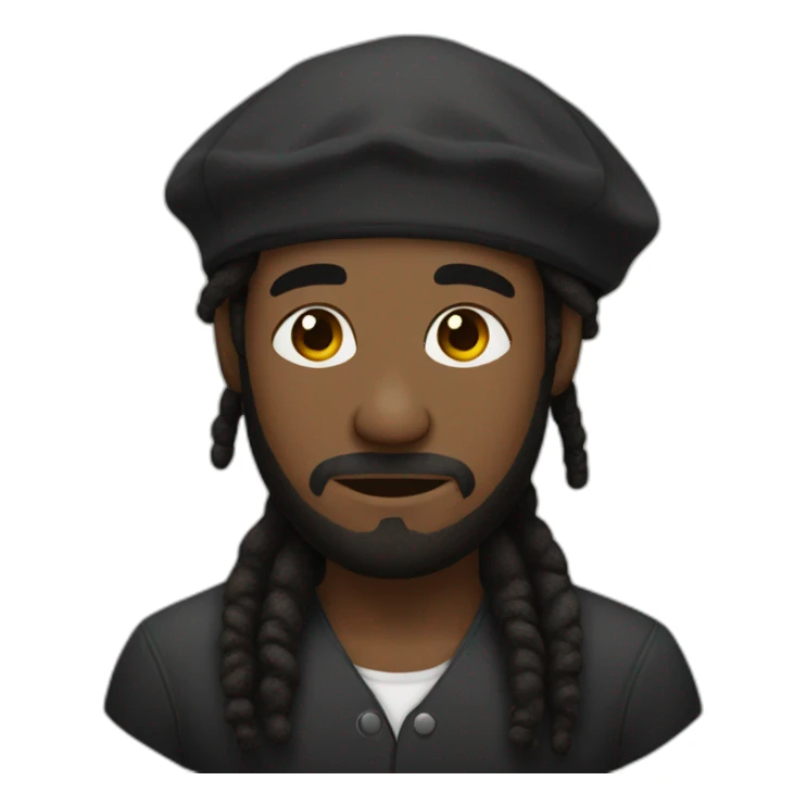 A black man with dread locks wearing a kippa sticker