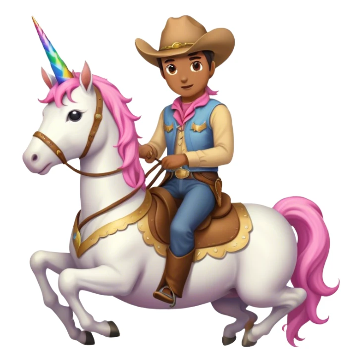 Une licorne chevauchée par un coboy  sticker