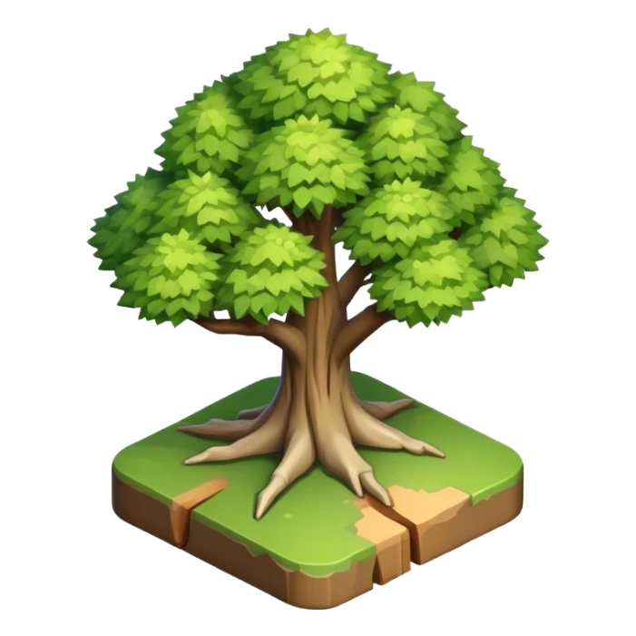 isometric rugged small low detail tree sticker