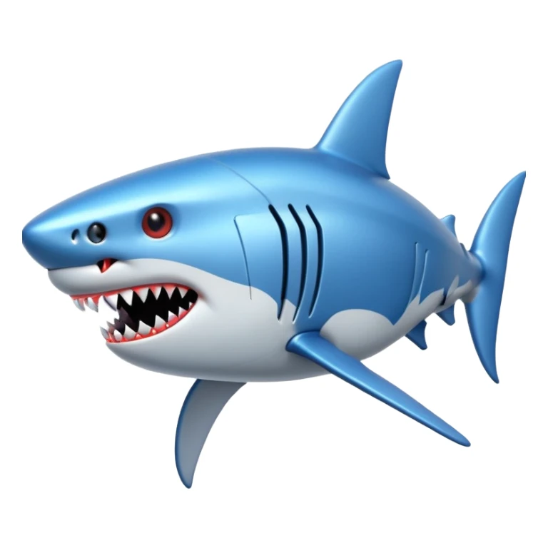 robot shark with iron skin sticker