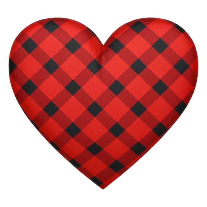 Plaid heart sticker