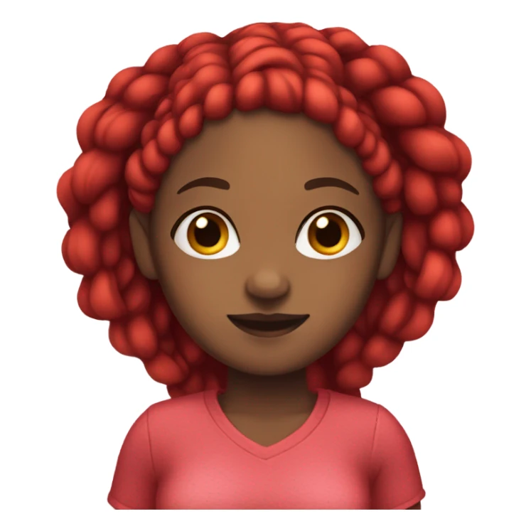 Black girl with red cornrows  sticker