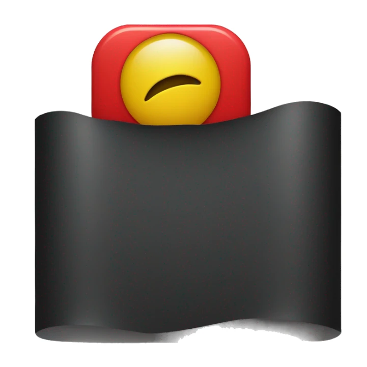 A wavy black and red rectangle with a yellow circle in the middle  sticker