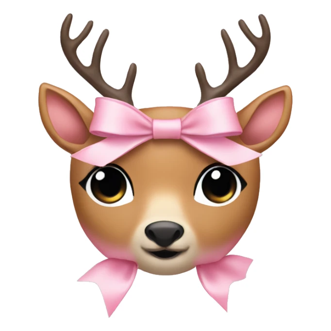 light pink bow on deer sticker
