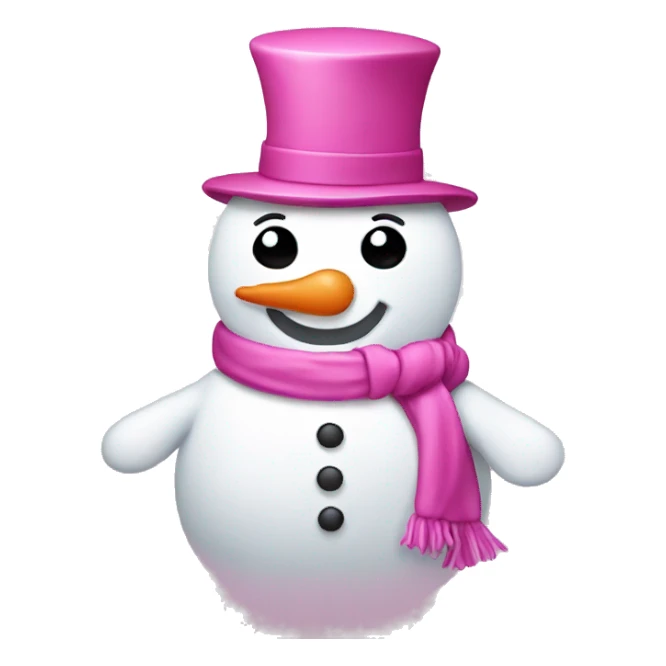 Snowman in pink sticker