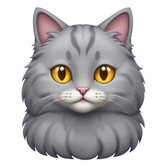 lean grey cat with full body sticker