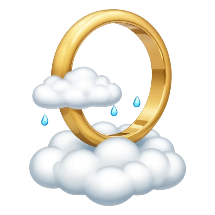 wedding ring on a cloud sticker