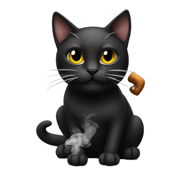 Black cat smoking sticker